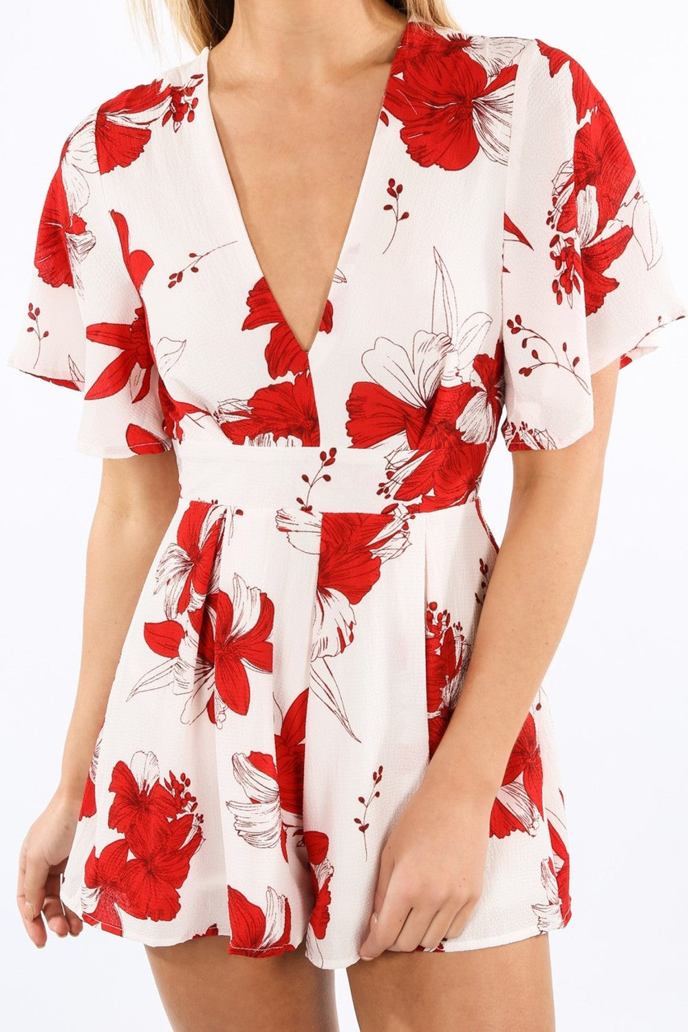 Floral Belted Playsuit