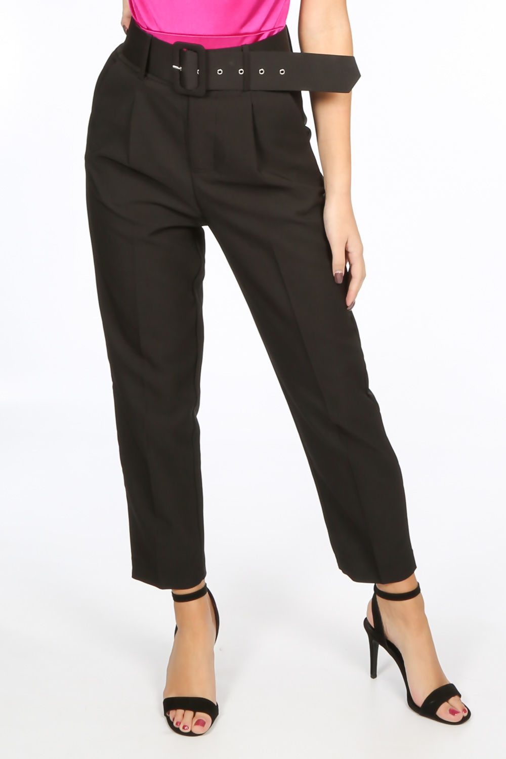 Black Belted Tailored Trouser