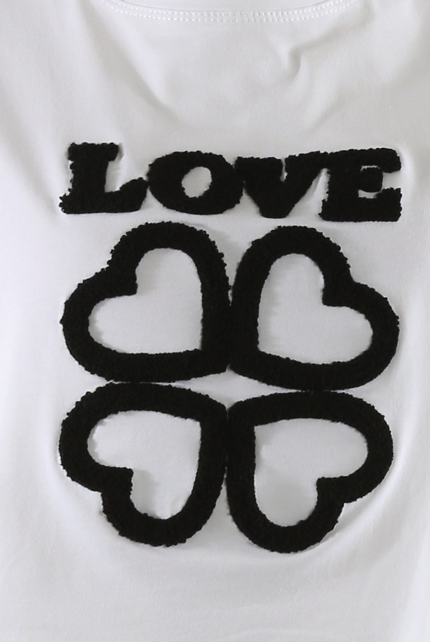 Embroidered Love Slogan Crop T-Shirt