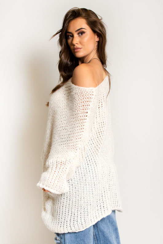 Beige Open Knit Sweater