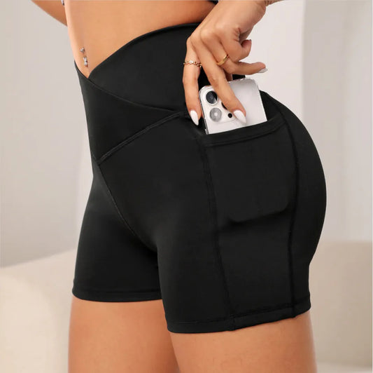 High Waist Gym Shorts With Pockets