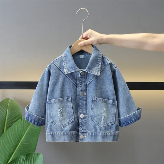 Cute Lace Bow Oversized Denim Jacket