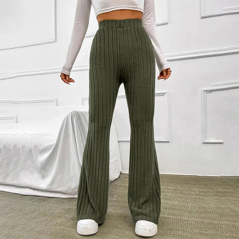 Ribbed Wide-Legged Pants