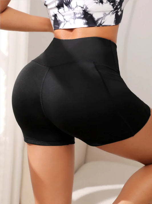 High Waist Gym Shorts With Pockets