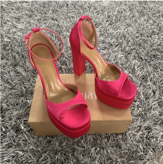 Pink platform sales high heels