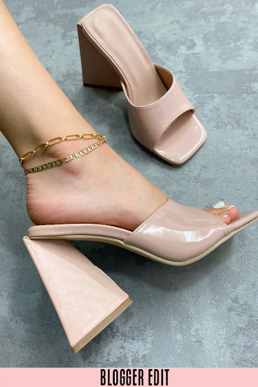 Square Toe Sculptured Block Heel