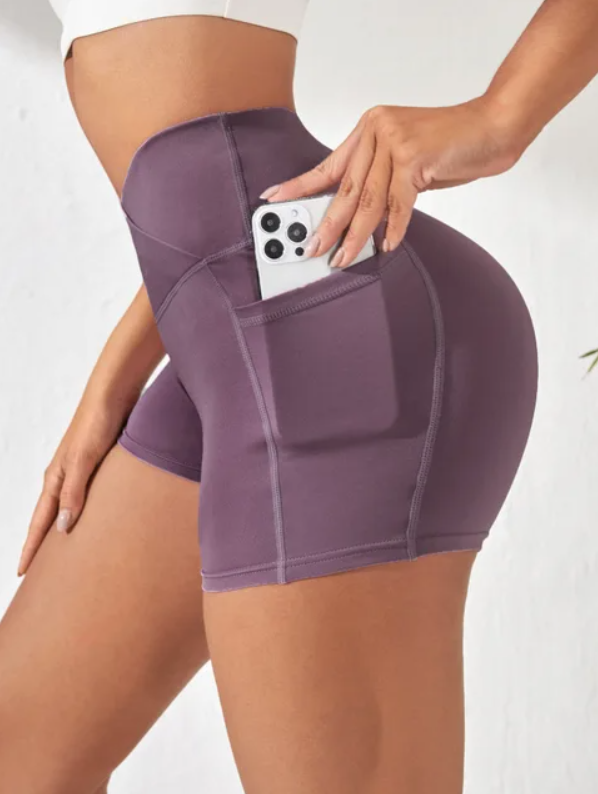 High Waist Gym Shorts With Pockets