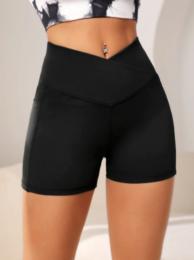 High Waist Gym Shorts With Pockets