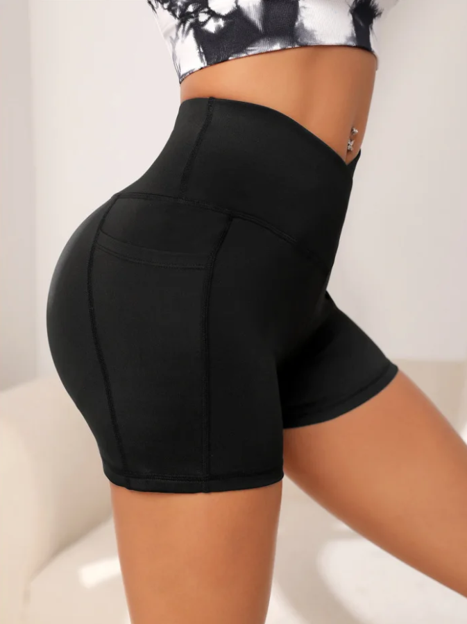 High Waist Gym Shorts With Pockets