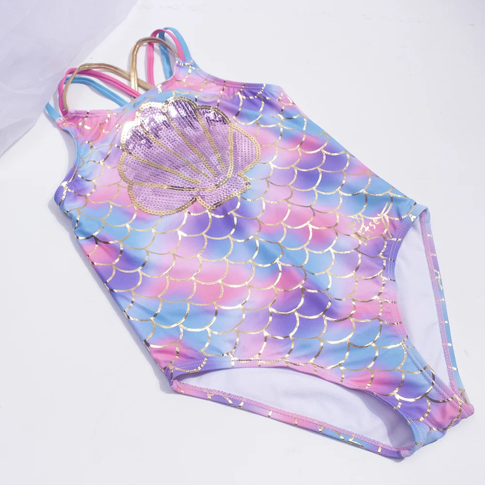 Shell Shape Embroidery One Piece Swimwear