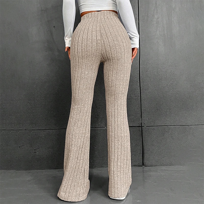 Ribbed Wide-Legged Pants