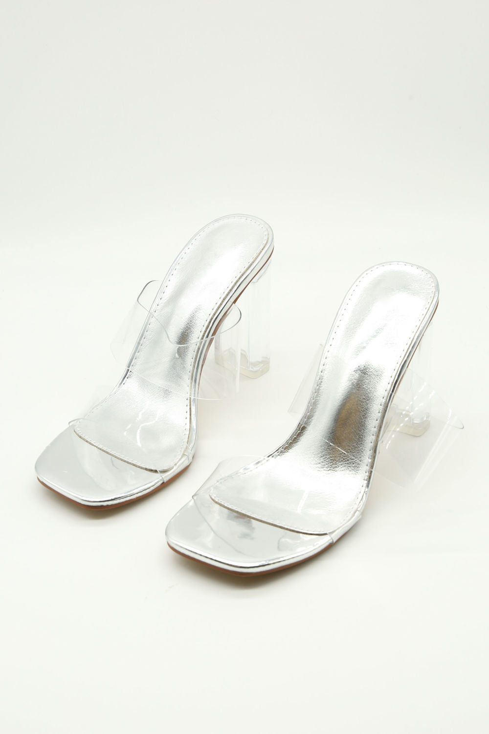 Square Toe Transparent Heeled mules