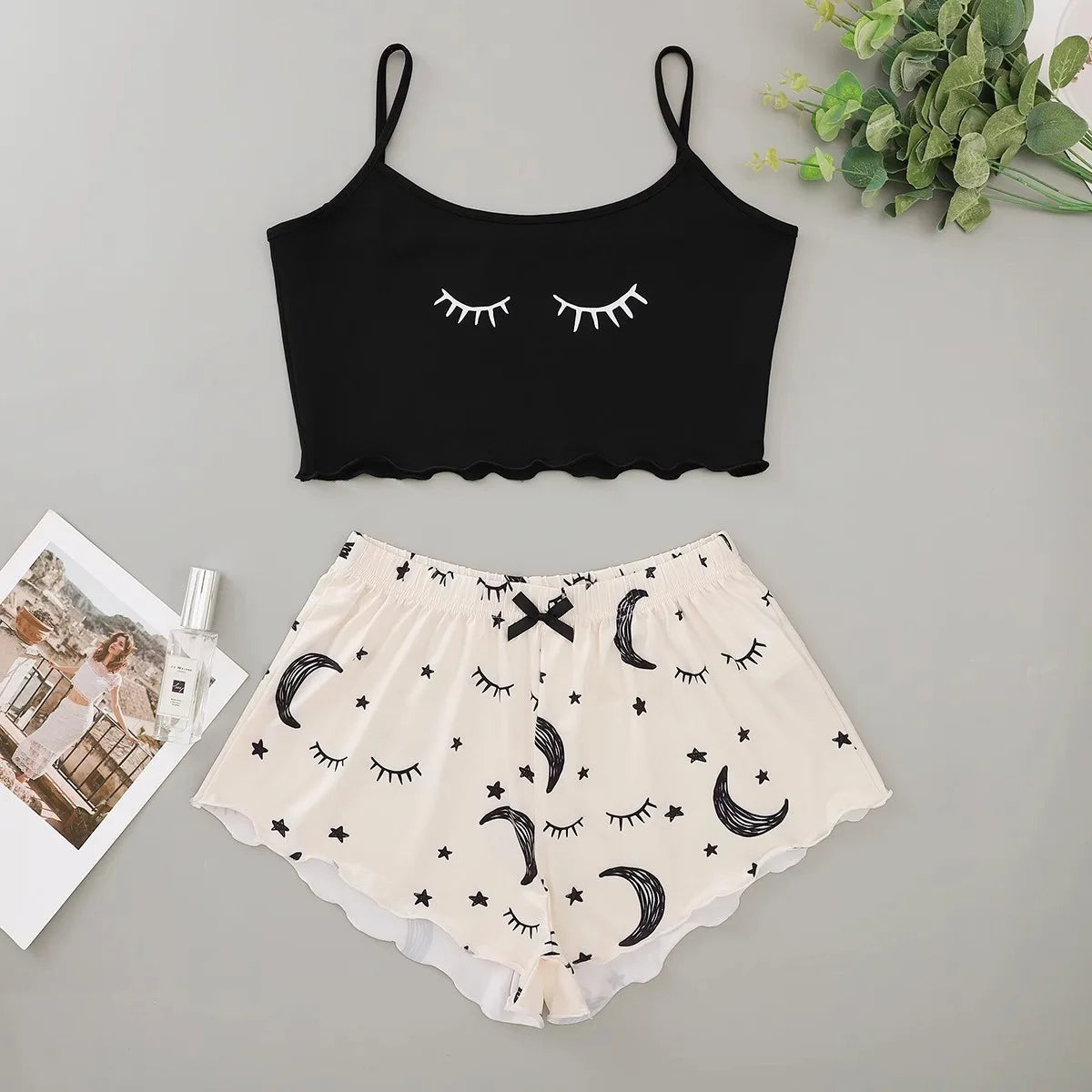 Two Piece Moon And Stars Pyjama Set