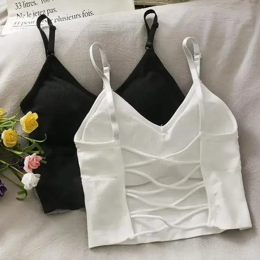 Open Back Tank Top With Built In Bra