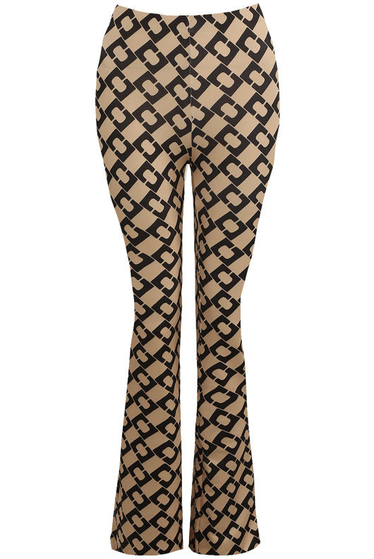 Chain Print Flare Trousers