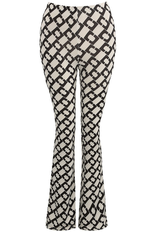 Chain Print Flare Trousers