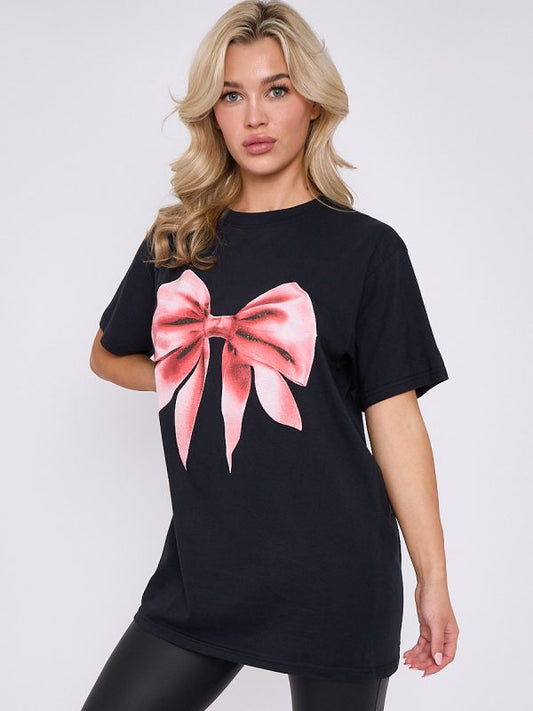 Bow Graphic Printed T-Shirt