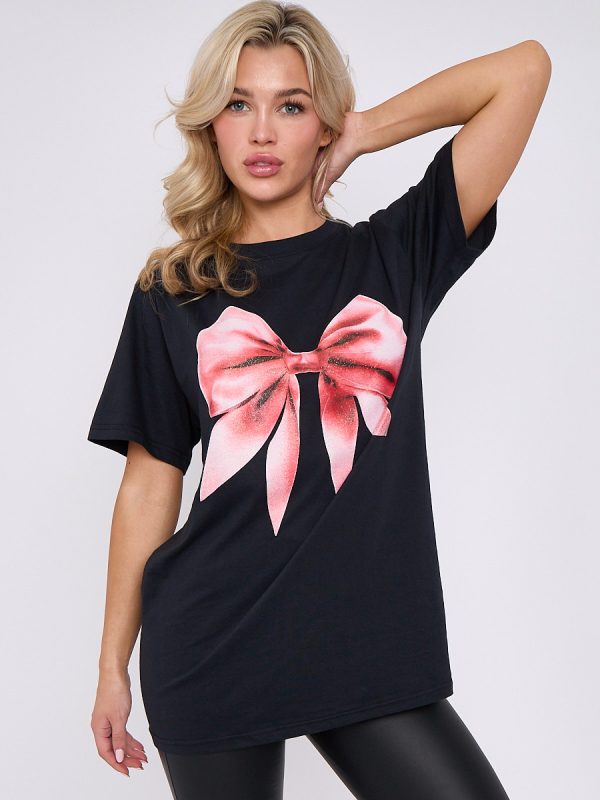 Bow Graphic Printed T-Shirt