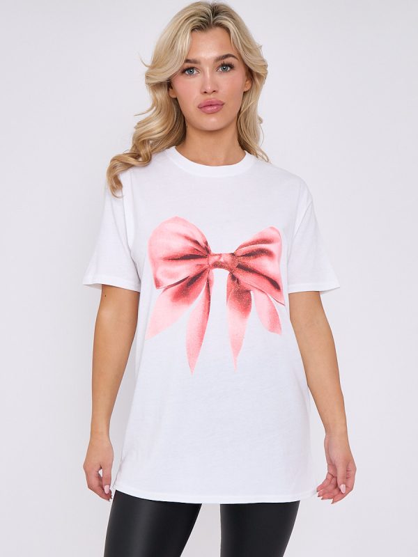 Bow Graphic Printed T-Shirt