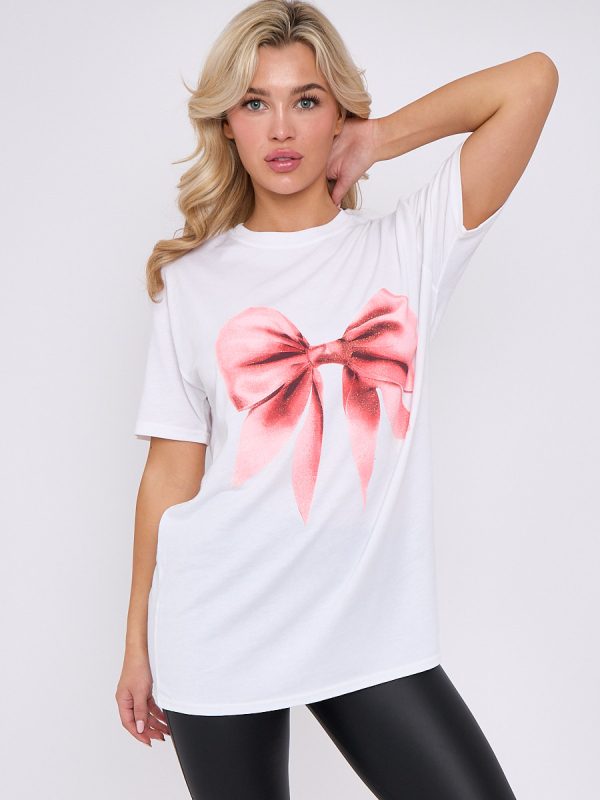 Bow Graphic Printed T-Shirt