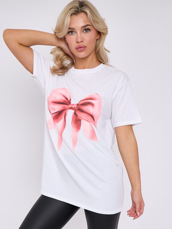 Bow Graphic Printed T-Shirt