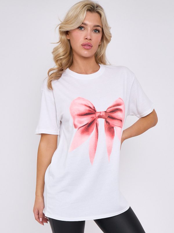 Bow Graphic Printed T-Shirt