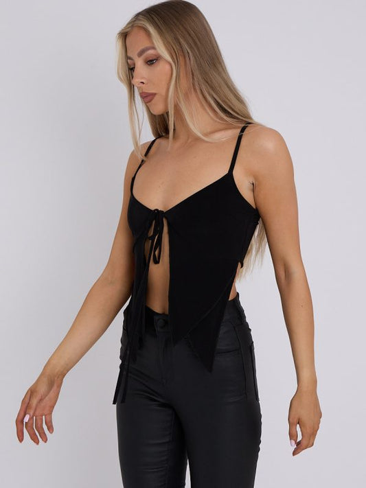 Frill Detail Slinky Bralet Crop Top