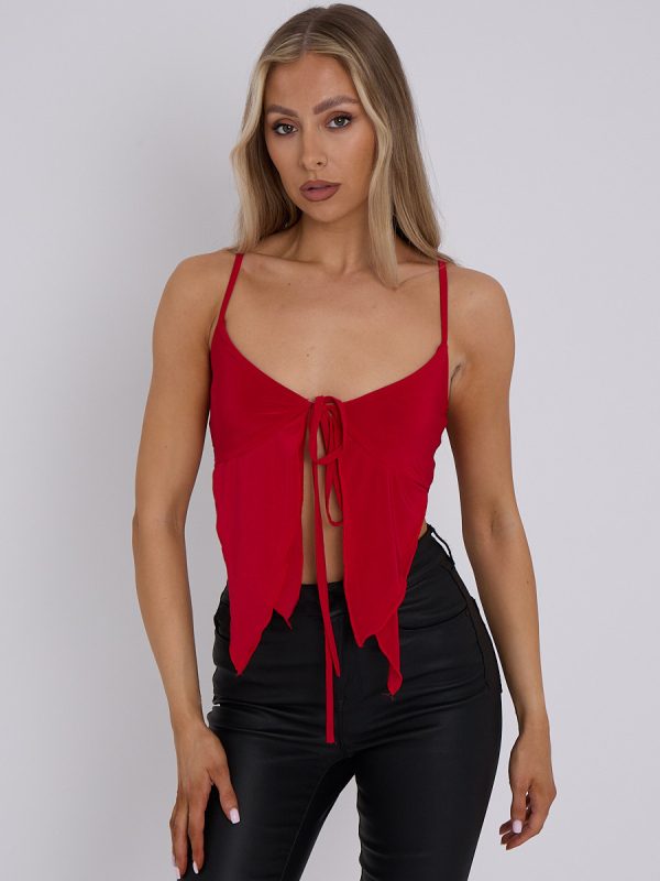 Frill Detail Slinky Bralet Crop Top