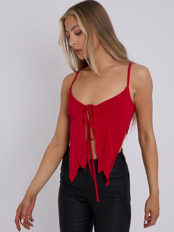 Frill Detail Slinky Bralet Crop Top