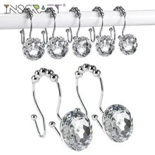 12 Piece Acrylic Rhinestone Curtain Hook Set