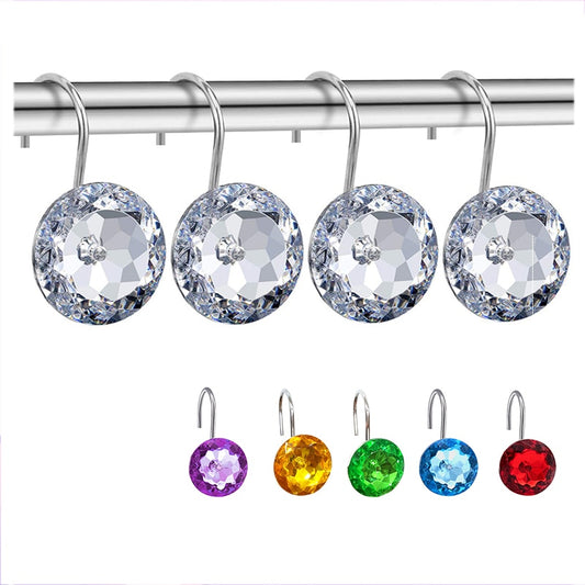 12 Piece Acrylic Rhinestone Curtain Hook Set