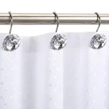 12 Piece Acrylic Rhinestone Curtain Hook Set