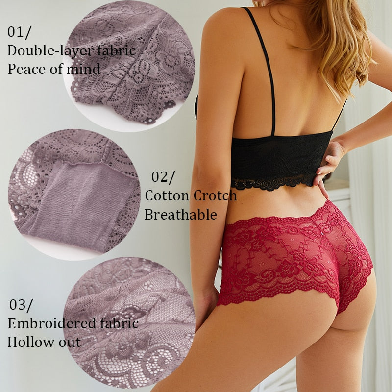 3 Pairs Lace Knickers