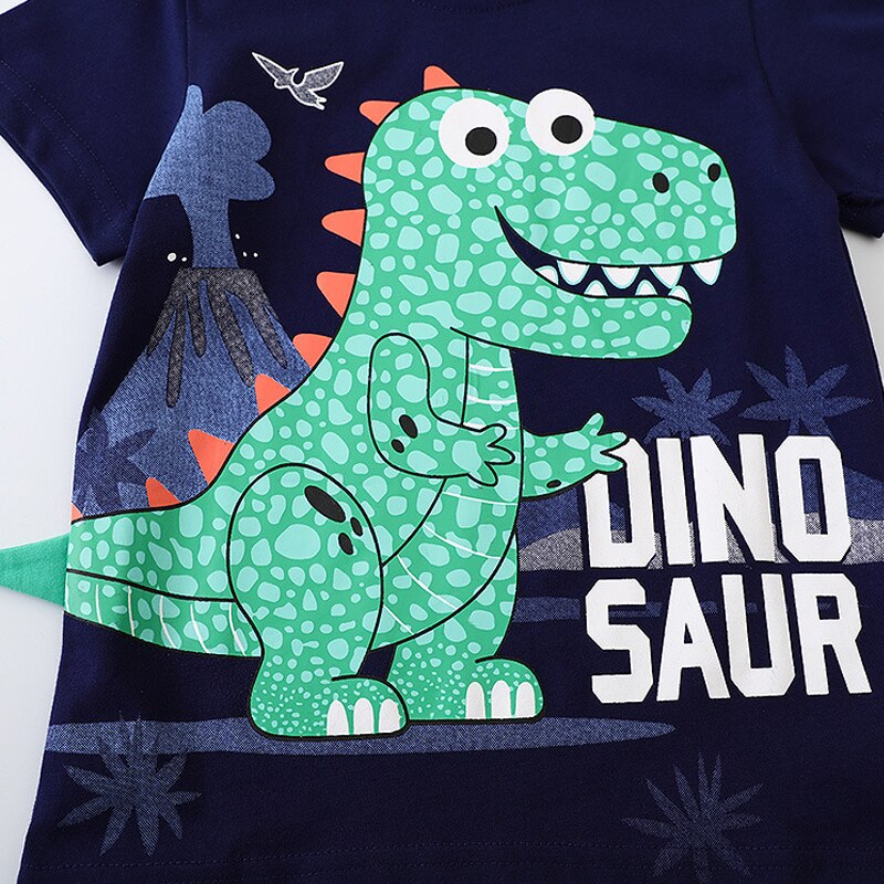 Dinosaur Printed Short-Sleeved Set for Boys