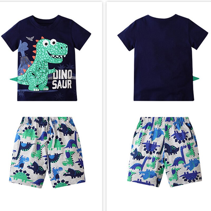 Dinosaur Printed Short-Sleeved Set for Boys