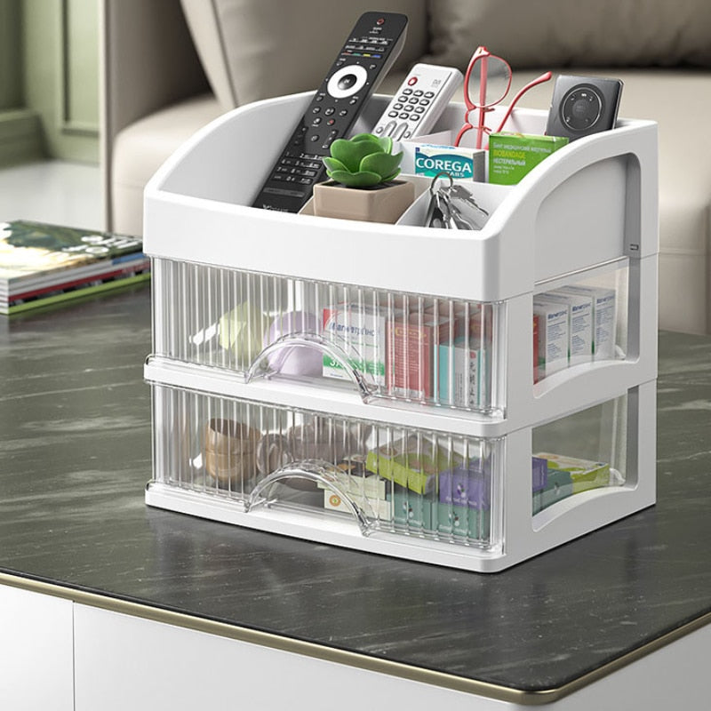 Transparent Desktop Makeup Organizer