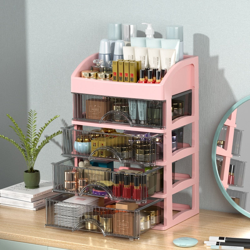 Transparent Desktop Makeup Organizer