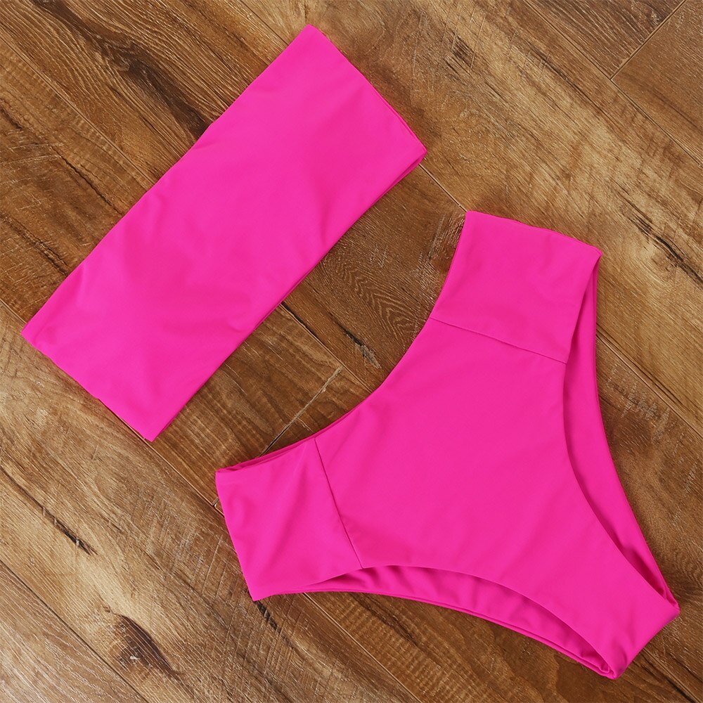 Bandeau High Waist Bathing Suit