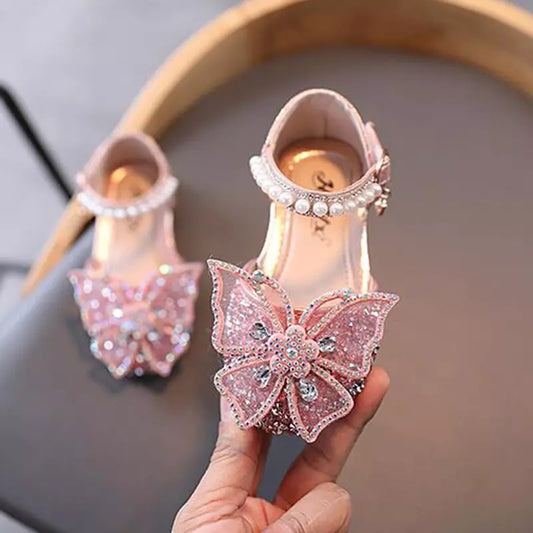 Sparkly Butterfly Sandals With Pearl Detail - Pink / 6 inf - Pink / 6.5 inf - Pink / 7 inf - Pink / 8 inf - Pink / 9 inf - Pink / 9.5 inf - Pink / 10.5 inf - Pink / 11.5 inf - Pink / 12 inf - Pink / 13 inf - Pink / 1 jnr - Pink / 1.5 jnr - Pink / 2 jnr - Pink / 3 jnr