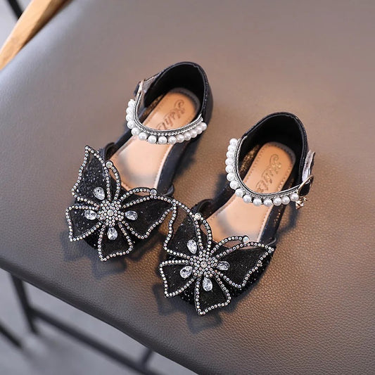 Sparkly Butterfly Sandals With Pearl Detail