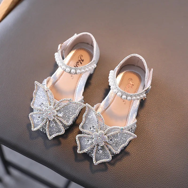 Sparkly Butterfly Sandals With Pearl Detail - Silver / 6 inf - Silver / 6.5 inf - Silver / 7 inf - Silver / 8 inf - Silver / 9 inf - Silver / 9.5 inf - Silver / 10.5 inf - Silver / 11.5 inf - Silver / 12 inf - Silver / 13 inf - Silver / 1 jnr - Silver / 1.5 jnr - Silver / 2 jnr - Silver / 3 jnr