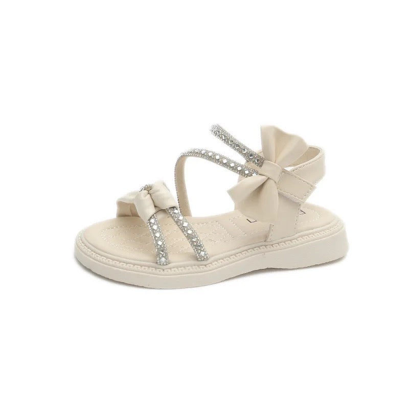 Bling Leather Sandals With Bow Detail - White / 6 inf - White / 7 inf - White / 7.5 inf - White / 8.5 inf - White / 9.5 inf - White / 10 inf - White / 11 inf - White / 11.5 inf - White / 12.5 inf - White / 13 inf - White / 1 jnr - White / 2 jnr - White / 2.5 jnr - White / 3.5 jnr