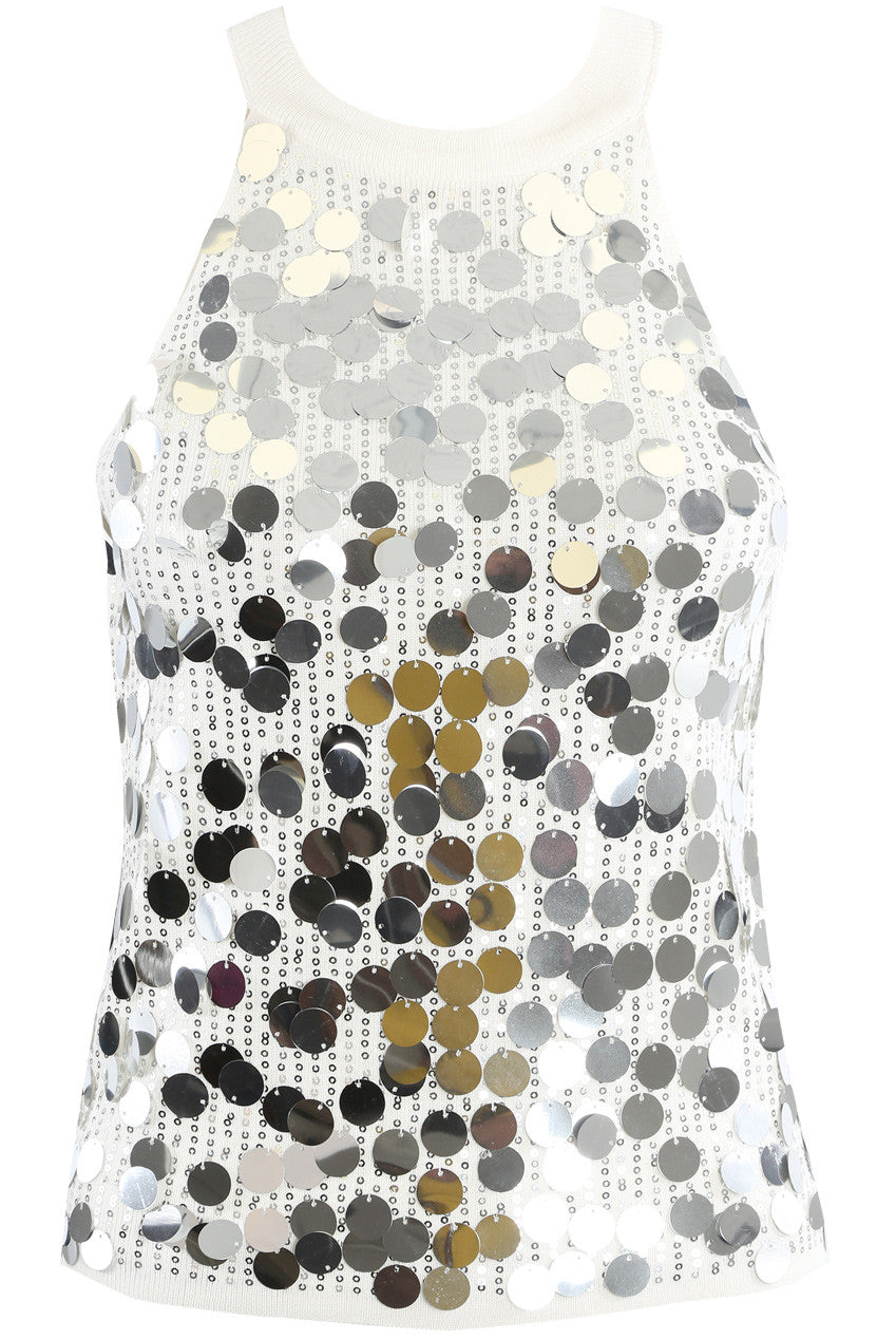 Sequin High Neck Tank Top