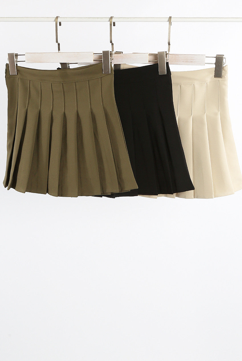 Box Pleat Mini Skirt