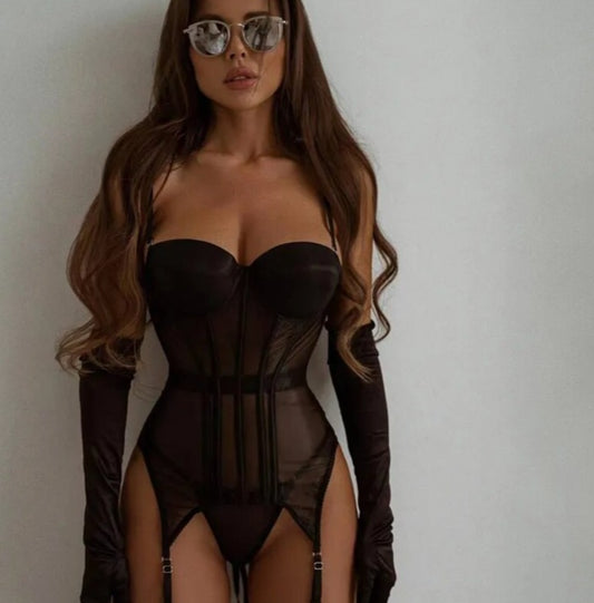 Luxury Bodysuit Backless 3 Piece Set