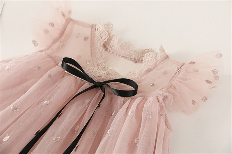 Girls Lace Dress With Bow