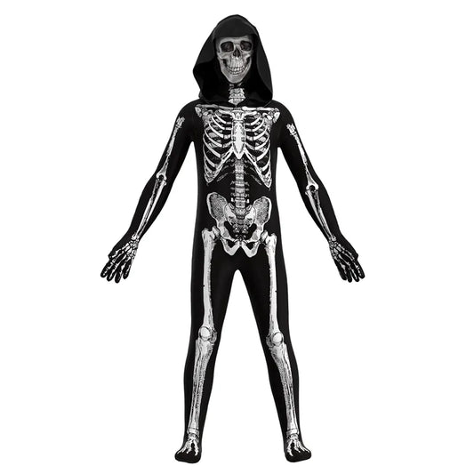 Kids Scary Halloween Skeleton Jumpsuit