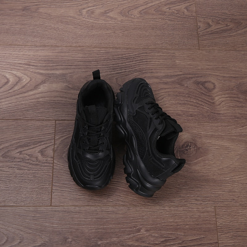 Black Thick Sole Trainers