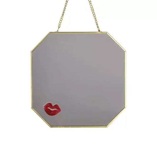 Lips Hanging Mirror Gold 18cm